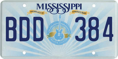 MS license plate BDD384