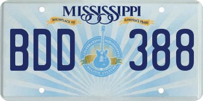 MS license plate BDD388