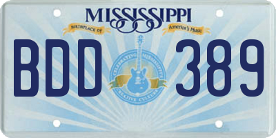 MS license plate BDD389