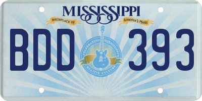 MS license plate BDD393
