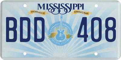 MS license plate BDD408