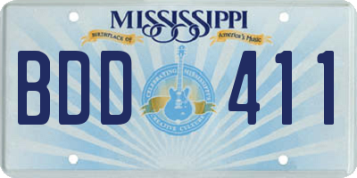 MS license plate BDD411