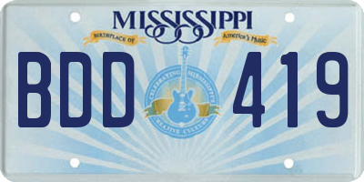 MS license plate BDD419
