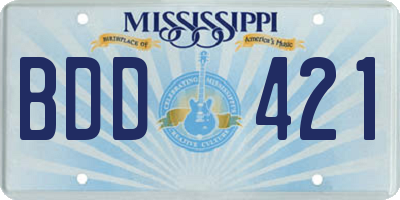 MS license plate BDD421