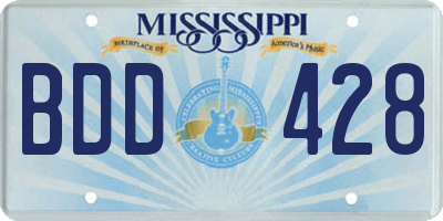 MS license plate BDD428
