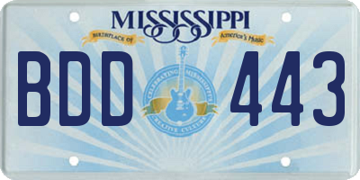 MS license plate BDD443
