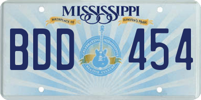 MS license plate BDD454