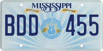 MS license plate BDD455