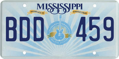 MS license plate BDD459