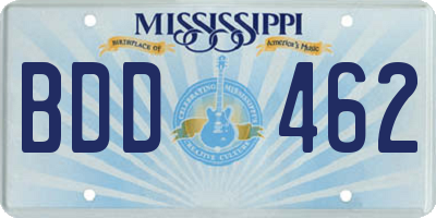 MS license plate BDD462