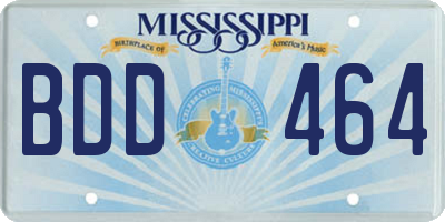 MS license plate BDD464