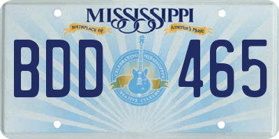 MS license plate BDD465
