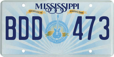 MS license plate BDD473