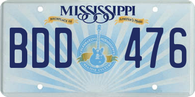 MS license plate BDD476