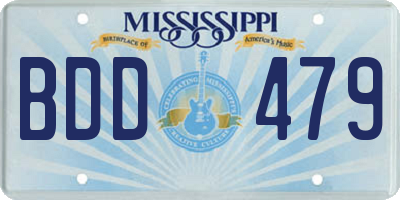 MS license plate BDD479