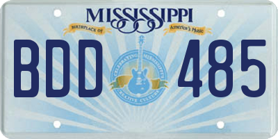 MS license plate BDD485
