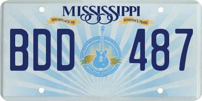 MS license plate BDD487