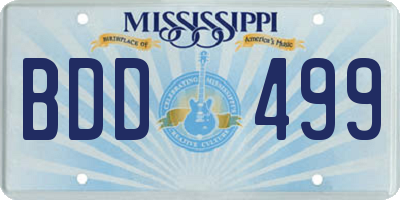 MS license plate BDD499