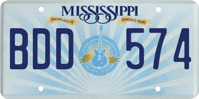 MS license plate BDD574