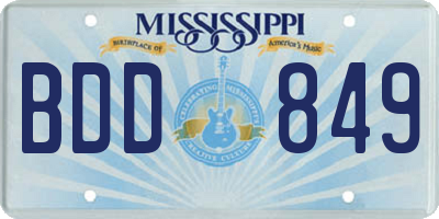 MS license plate BDD849
