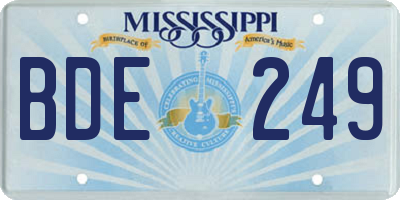 MS license plate BDE249