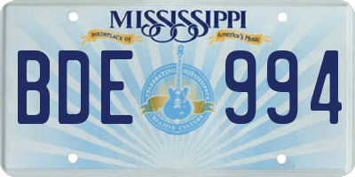 MS license plate BDE994