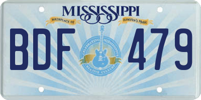 MS license plate BDF479