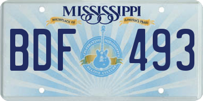MS license plate BDF493