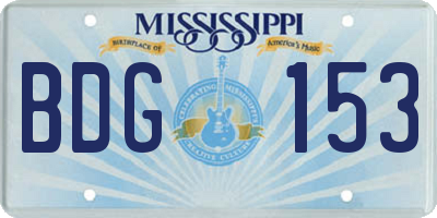 MS license plate BDG153