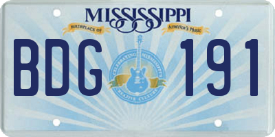 MS license plate BDG191