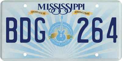 MS license plate BDG264