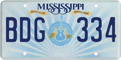 MS license plate BDG334