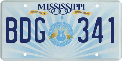 MS license plate BDG341