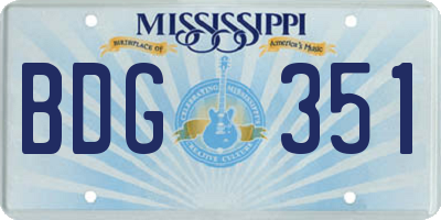 MS license plate BDG351