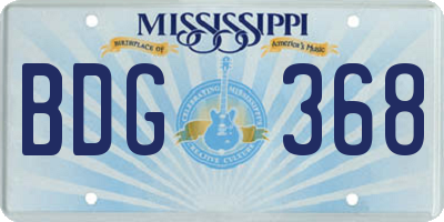 MS license plate BDG368