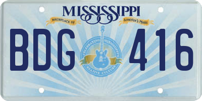MS license plate BDG416