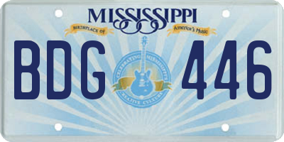 MS license plate BDG446