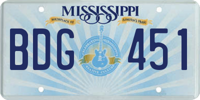 MS license plate BDG451