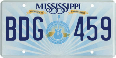 MS license plate BDG459