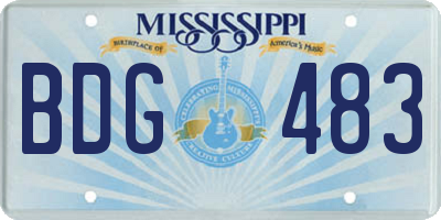 MS license plate BDG483
