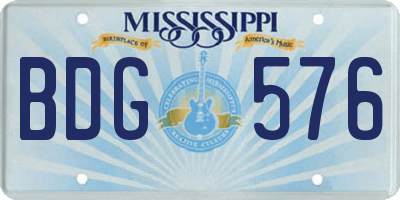 MS license plate BDG576