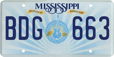 MS license plate BDG663