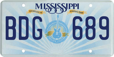 MS license plate BDG689