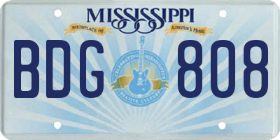 MS license plate BDG808