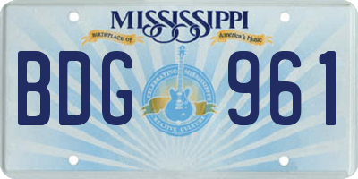 MS license plate BDG961