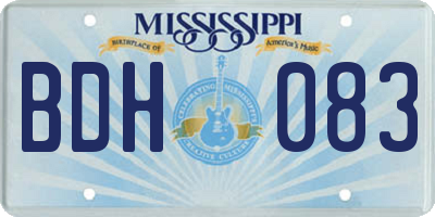 MS license plate BDH083