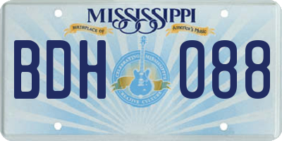 MS license plate BDH088