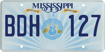 MS license plate BDH127