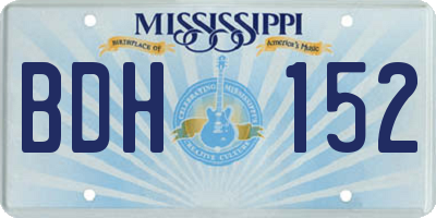 MS license plate BDH152