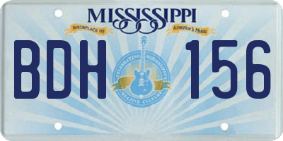MS license plate BDH156